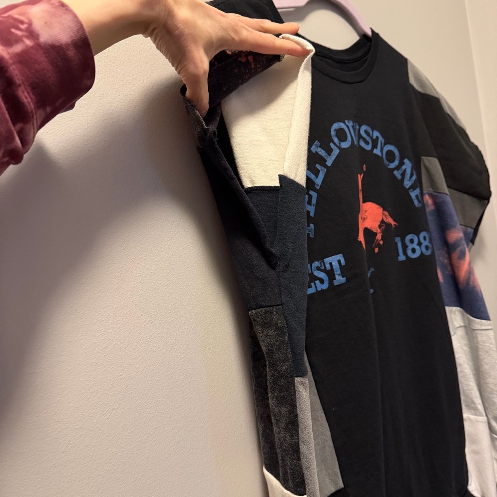 Yellowstone upcycle shirt patchwork - image 4